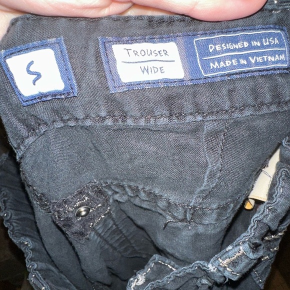 Miss Me Black and White Wide Leg Pants - Picture 5 of 7